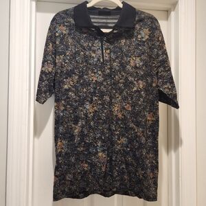 St. Croix Vintage Floral Semi Shear Polo Mens Size Large